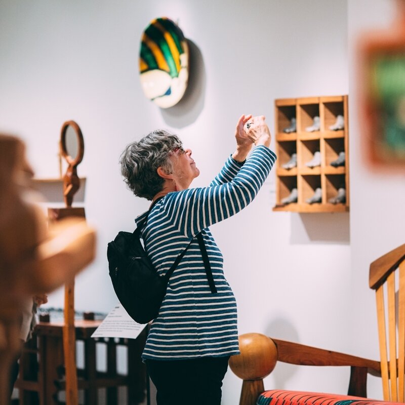 Visitor in the exhibition, THE ERIK GRONBORG EXPERIENCE. Photo by Katie Gardner.