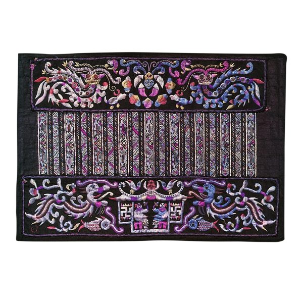 Sleeve Patch (detail), Shidong Miao, Shidong, Guizhou Province, China, Cotton "brown shiny cloth" silk. Collection Mingei International Museum. Gift of Dr. and Mrs. Allen Chao and The Hamilton White Foundation. Photo by Lynton Gardiner. 1998-51-144.