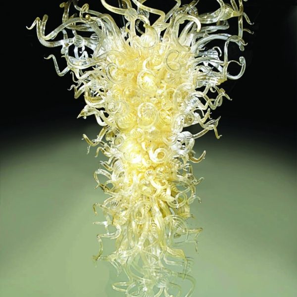 Chandelier - Enlightenment, Dale Chihuly,  2005, Seattle, Washington, U.S.A., glass, steel. Collection Mingei International Museum. A GIFT OF MINGEI INTERNATIONAL CONNOISSEURS WITH A LEAD GIFT BY THEIR HONORARY CHAIRMAN CHARMAINE AND MAURICE KAPLAN Patricia C. Dwinnell Butler, Mary Clark, Lois Sherr Dubin, Sue K. and Charles C. Edwards, M.D., Audrey Geisel, Jean Hahn Hardy and John I. Hardy, Joan and Irwin Jacobs, James P. Kemp, M.D., Maureen and Charles King, Helen W. Korman, Barbara Joy Marriott Wilcox, Christa McReynolds, Betty-Jo Petersen, Jack and Caroline Raymond, David Rinehart, Ron and Mary Taylor, Christy Walton, Joanne C. and Frank R. Warren, Frances Hamilton White.Additional Donors: Florence Covel and The Golden Door. Photo by Lynton Gardiner. 2005-42-001.