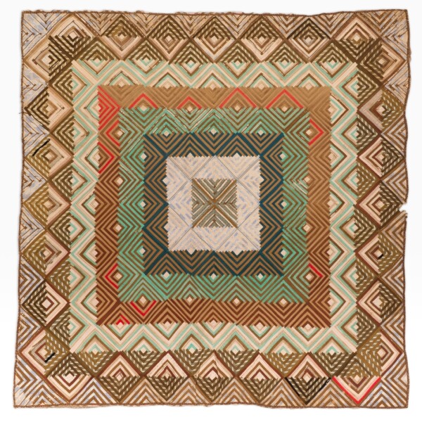 Log Cabin Quilt, Civil War Barn Raising, c. 1865, U.S.A.