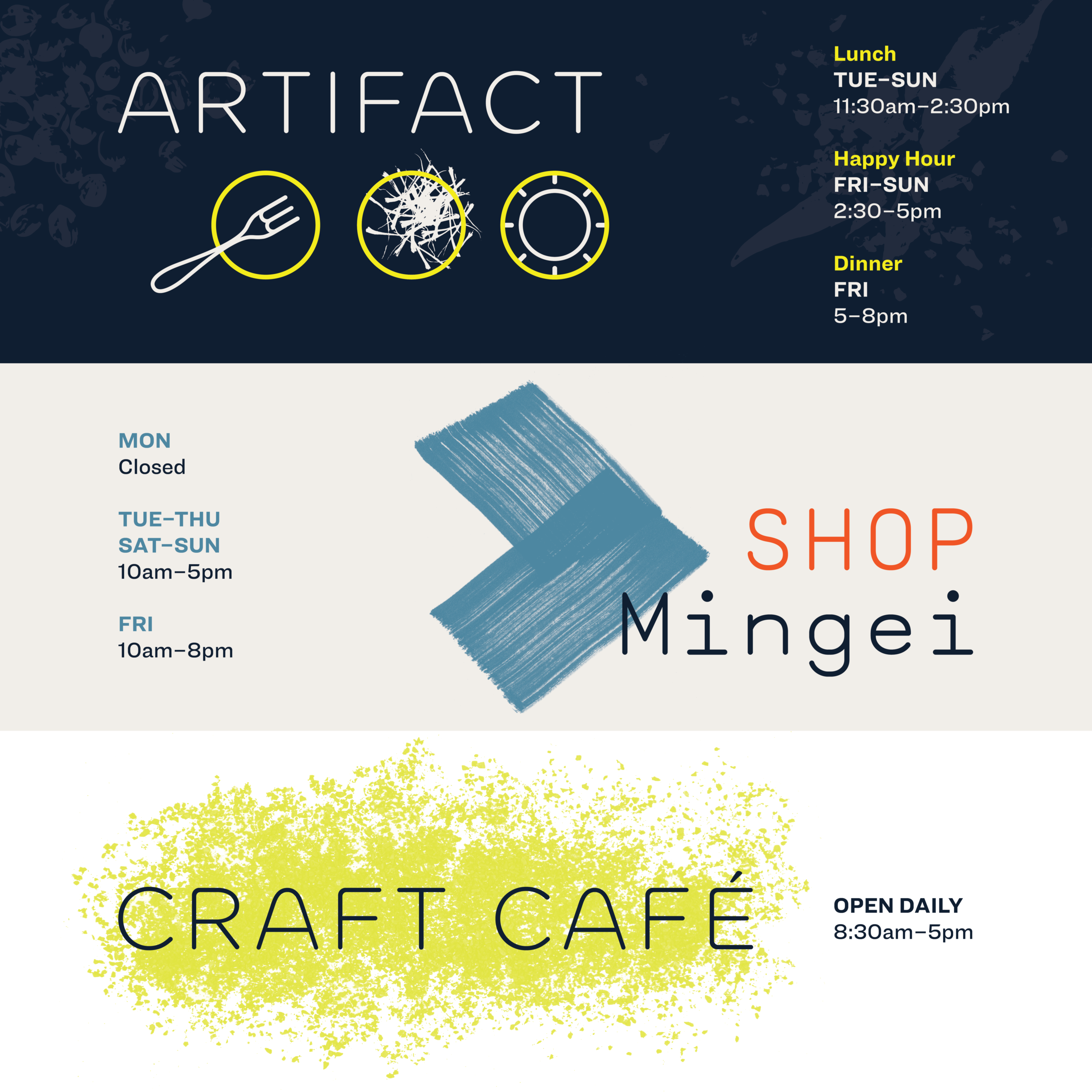 Shopmingei dining hours